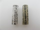 Vintage Jagged Glitter Tube Beads