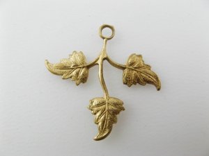 画像1: BRASS 3Leaves Spray