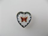 Tiny"Butterfly"Heart Glass Intaglio Pendant