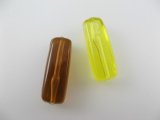 Vintage Plastic Clear Rec-Tube Beads 