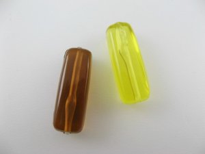 画像1: Vintage Plastic Clear Rec-Tube Beads 