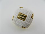 Plastic Rope WH/Gold Square Button
