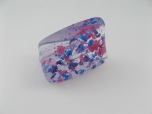 画像3: Vintage Plastic BL+PK+PU Confetti Trapezoid Beads