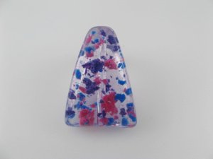 画像1: Vintage Plastic BL+PK+PU Confetti Trapezoid Beads