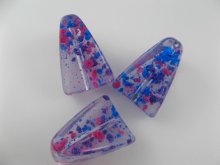 他の写真3: Vintage Plastic BL+PK+PU Confetti Trapezoid Beads