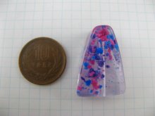他の写真1: Vintage Plastic BL+PK+PU Confetti Trapezoid Beads