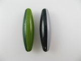 Vintage Plastic 2-tone Oval Beads 2個いり