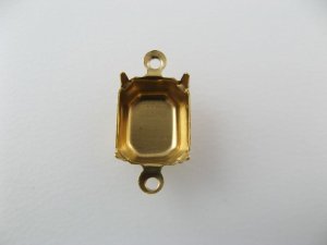 画像1: Brass Stone Setting Connector【Octagon 10x8】
