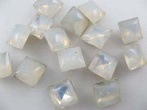 画像1: Vintage Glass Stone【Opal】SQ/8x8mm