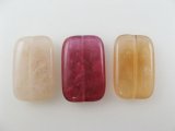 Plastic Marble Flat Rectangle Beads