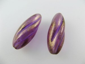 画像2: Vintage Plastic Waved Oval Beads