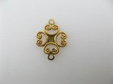 BRASS Filigree Connector 4Hearts 2個入り