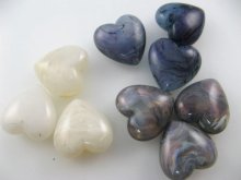他の写真3: Vintage Plastic Marble Heart Beads