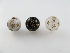 画像1: Vintage style Acrylic Star Ball Beads(S) 4個いり