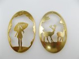 BRASS Egg Plate "Cut picture"