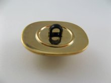 他の写真2: Vintage Plastic Octagon Gold+Black Button
