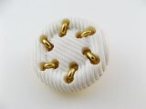 Plastic Gold+White Sewing Button