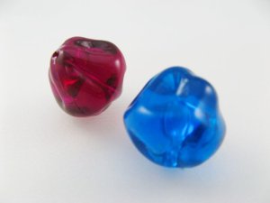 画像1: Vintage Clear Irregular Bicone beads 2個入り