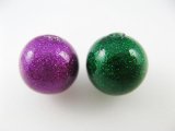 Vintage Plastic Glitter Ball Beads 4個入り
