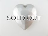 Vintage Plastic Silver Heart Big Pendant