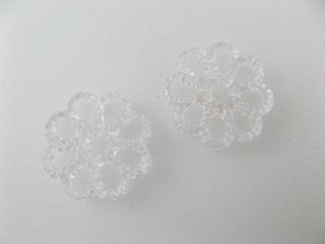 画像1: Vintage Plastic Flower Hoop Beads 2個入り