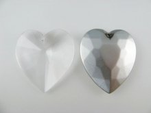 他の写真2: Vintage Plastic Silver Heart Big Pendant