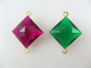 画像3: Brass+Lucite Diamond Connector