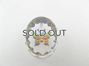 画像2: Vintage Glass Intaglio "Butterfly" Oval Pendant