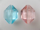 Vintage Plastic Clear Faceted Hexagon Beads