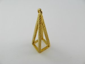 画像1: BRASS 3D Triangle Pyramid Charm