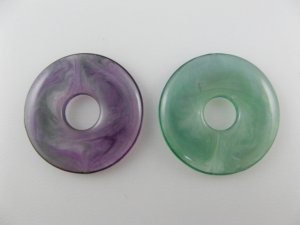 画像1: Plastic Marble Flat Donut Ring 