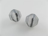 Vintage Frosted/Silver Acrylic HEX-Beads 