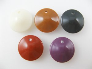 画像1: Vintage Round Pendant Drop Beads