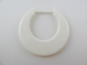 画像1: Vintage Plastic Flat Ivory Pendant Ring