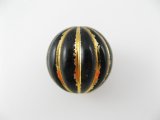 Vintage Black/Gold Round Melon Beads 20mm