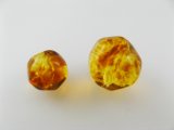Vintage Plastic Amber Spot Ball Beads 