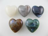 Vintage Plastic Marble Heart Beads