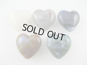 画像1: Vintage Plastic Marble Heart Beads