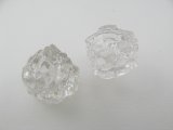 Vintage Plastic Clear Bumpy Beads 2個入り