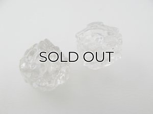 画像1: Vintage Plastic Clear Bumpy Beads 2個入り