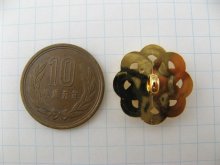 他の写真1: Plastic Rhinestone+Gold Spiral Button
