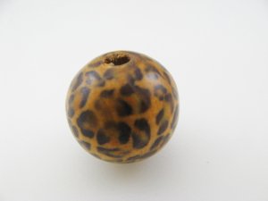 画像1: Vintage Wooden Leopard Beads