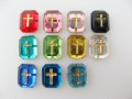 Vintage Glass Cabochon With Cross 【Tiny】