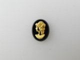Vintage Plastic Black and Gold Cameo【10x8】