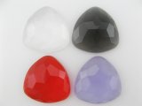 Vintage Plastic Clear Triangle Cabochon
