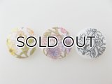 Vintage Plastic Floral Decal Round Cabochon