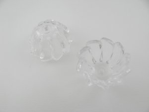 画像1: Clear Plastic Flower Cap Beads 4個入り