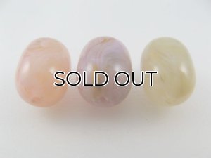 画像2: Vintage Marble-Gold Oval Beads