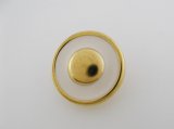 Plastic Round Cream Gold Button