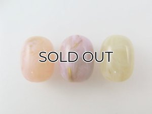 画像1: Vintage Marble-Gold Oval Beads